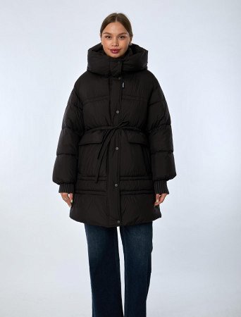 Пуховик женский стёганый с капюшоном