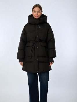 Пуховик женский стёганый с капюшоном