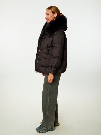 Пуховик женский стёганый с капюшоном