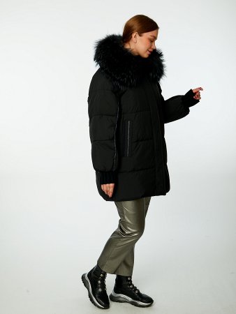 Пуховик женский стёганый с капюшоном