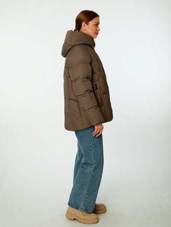 Пуховик женский стёганый с капюшоном