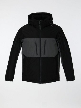 Пуховик мужской комбинированный с капюшоном