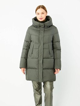Пуховик женский стёганый с капюшоном