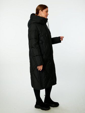 Пуховик женский удлинённый с капюшоном