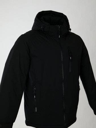 Пуховик мужской укороченный с капюшоном