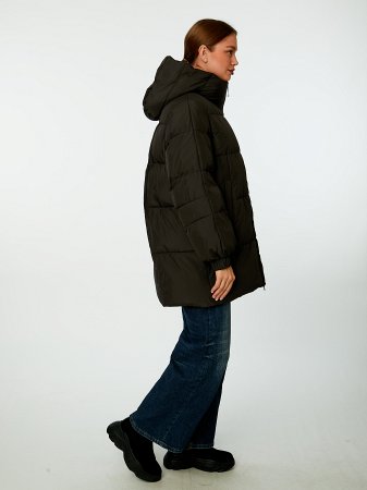Пуховик женский стёганый с капюшоном