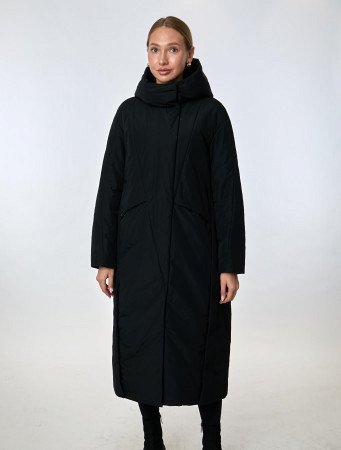 Длинный пуховик с капюшоном