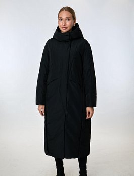 Длинный пуховик с капюшоном
