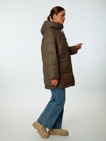 Пуховик женский стёганый с капюшоном