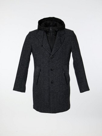 Пальто мужское с капюшоном