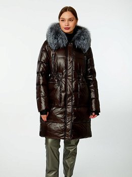 Пуховик женский стёганый с капюшоном