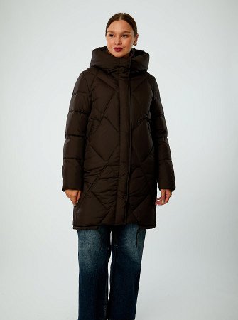 Пуховик женский с капюшоном стёганый