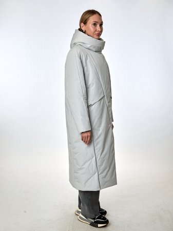 Длинный пуховик с капюшоном