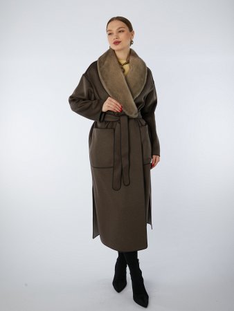 Двустороннее пальто со съемным мехом норки