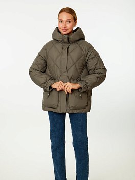 Пуховик женский стёганый с капюшоном