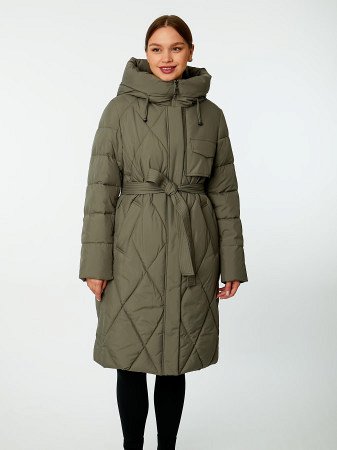 Пуховик женский стёганый с капюшоном