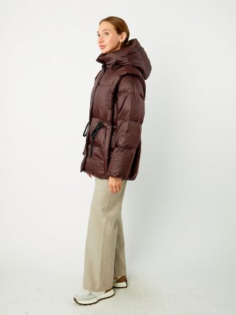 Пуховик с капюшоном и съемными рукава