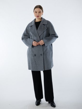 Двубортное полупальто с английским воротником