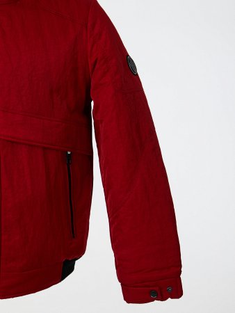 Пуховик-бомбер мужской с капюшоном