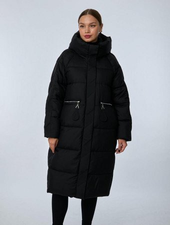 Пуховик женский с капюшоном стёганый