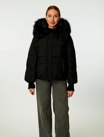 Пуховик женский стёганый с капюшоном