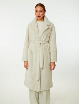 Шуба из эконорки с поясом