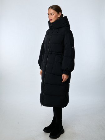 Пуховик женский удлинённый с капюшоном