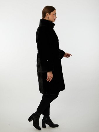 Шуба из меха норки с воротом стойка