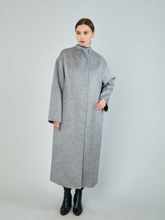 Пальто с воротником стойка double coat