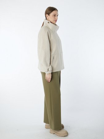 Драповая куртка из кашемира с воротником стойкой