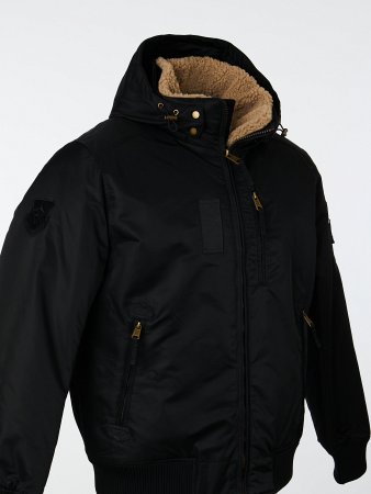 Пуховик укороченный с капюшоном