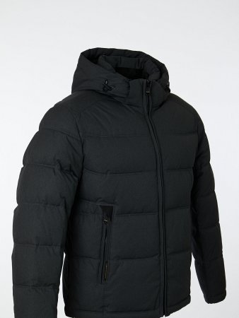 Пуховик укороченный с капюшоном