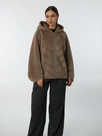 Двусторонняя экодубленка с капюшоном
