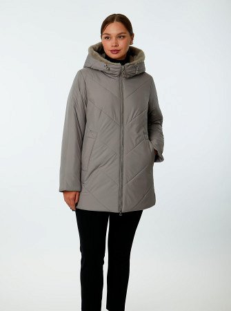 Пуховик женский стёганый с капюшоном