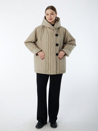 Стеганая утепленная куртка с капюшоном