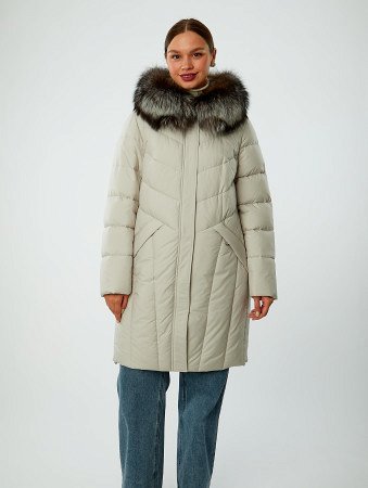 Пуховик женский стёганый с капюшоном