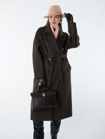 Длинное пальто с английским воротником