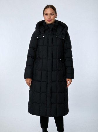 Пуховик женский удлинённый с капюшоном