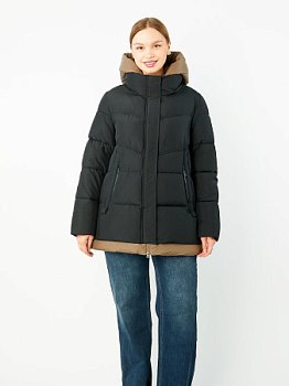 Пуховик женский стёганый с капюшоном