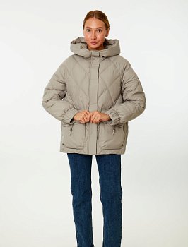 Пуховик женский стёганый с капюшоном