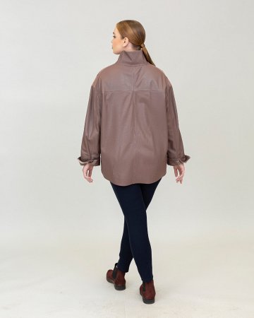 Куртка из натуральной кожи комбинированая мехом овчины