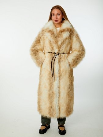 Длинная шуба из экомеха