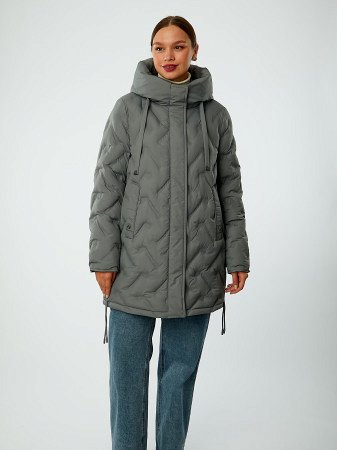 Пуховик женский стёганый с капюшоном