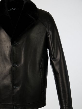 Куртка из нат.кожи на овчине с англ.воротником