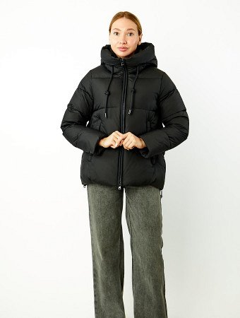 Пуховик укороченный с капюшоном