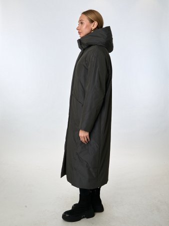 Длинный пуховик с капюшоном