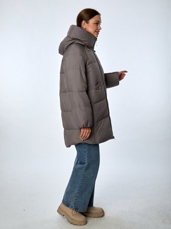 Пуховик женский стёганый с капюшоном