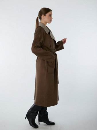 Демисезонное пальто без подклада с поясом