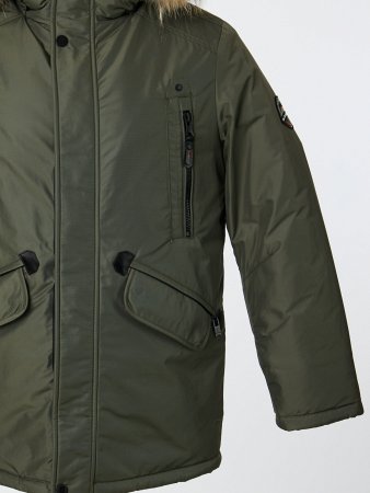 Пуховик удлинённый с капюшоном
