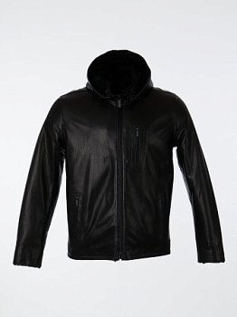 Укороченная куртка из кожи на меху